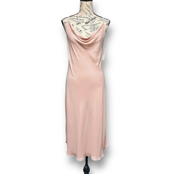 Show Me Your Mumu M Pink Verona Cowl Neck Midi Dress Wedding Guest Bridesmaid - Picture 1 of 9